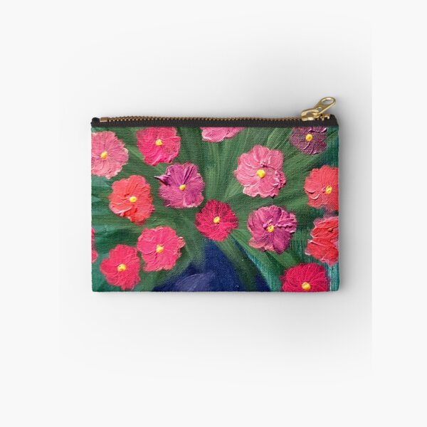 Item preview, hermosas flores hechas en pintura metalizada. En un jarrón azul. designed and sold by kkartwork.