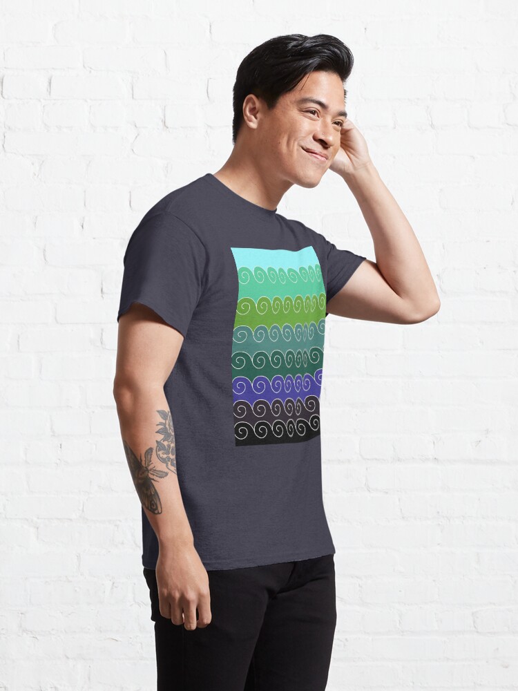 Alternate view of Mystical Japanese Wave Pattern Series2 Classic T-Shirt