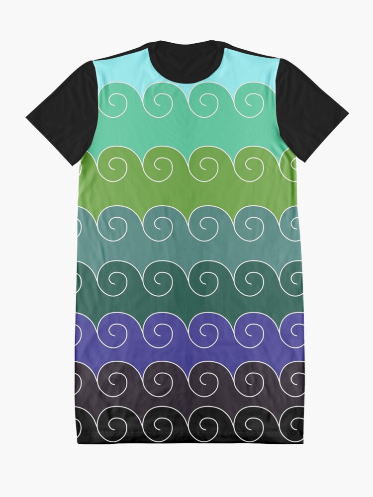 Alternate view of Mystical Japanese Wave Pattern Series2 Graphic T-Shirt Dress