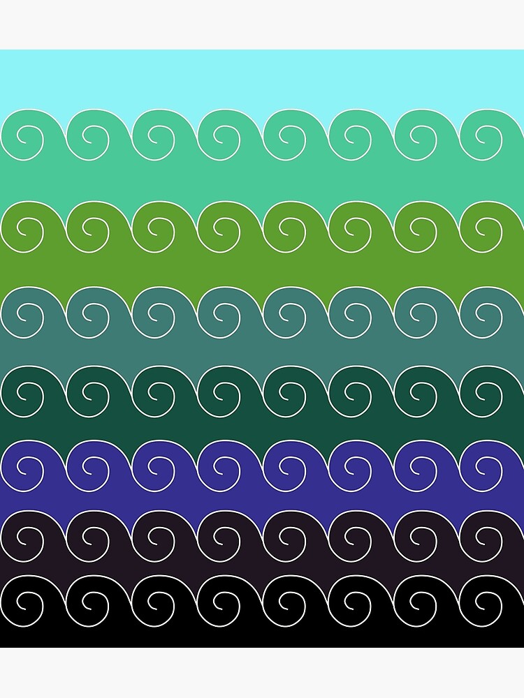Thumbnail 3 of 3, Poster, Mystical Japanese Wave Pattern Series2 designed and sold by vkdezine.