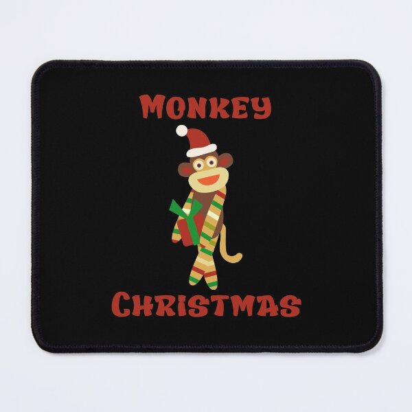 Item preview, Monkey Christmas - Sock Monkey Holding a Gift designed and sold by Trinket-Trickster.