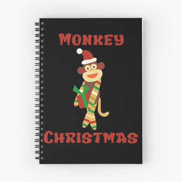 Item preview, Monkey Christmas - Sock Monkey Holding a Gift designed and sold by Trinket-Trickster.