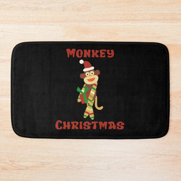 Item preview, Monkey Christmas - Sock Monkey Holding a Gift designed and sold by Trinket-Trickster.