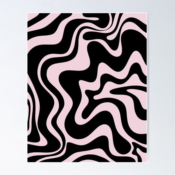 アート・デザイン・音楽 STYLE BOOK pattern and print Retro Liquid Swirl Abstract Pattern in Y2K Pink and Black