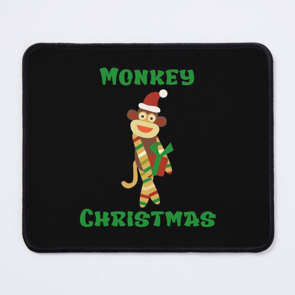 Item preview, Monkey Christmas - In Green - Sock Monkey Holding a Gift designed and sold by Trinket-Trickster.