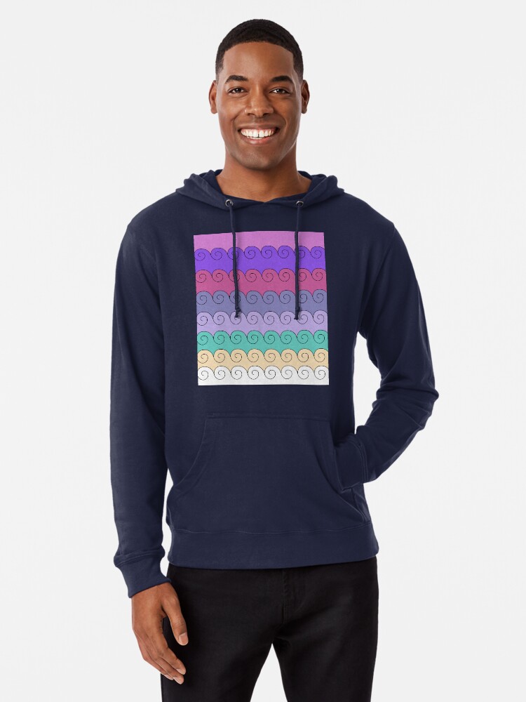 Thumbnail 1 of 5, Lightweight Hoodie, Mystical Japanese Wave Pattern Series4 designed and sold by vkdezine.