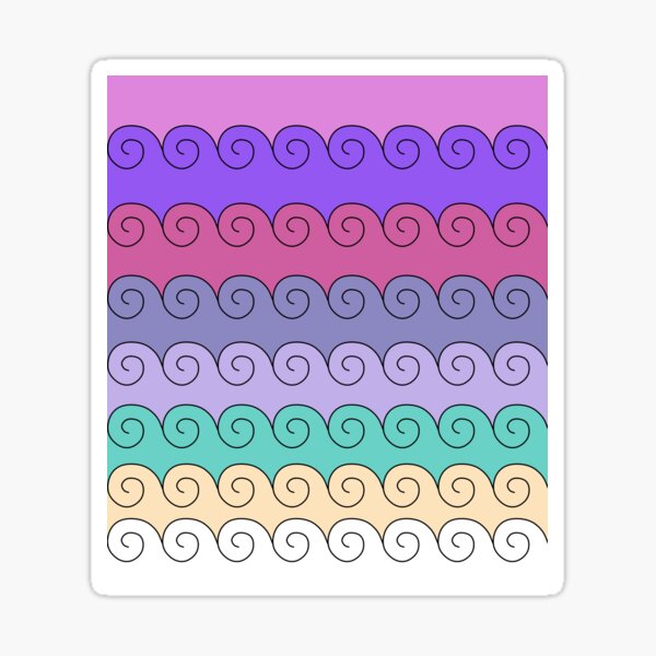 Mystical Japanese Wave Pattern Series4 Sticker
