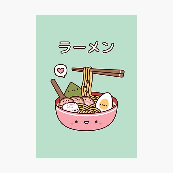 Item preview, Cute Bowl of Ramen and Toppings designed and sold by rustydoodle.