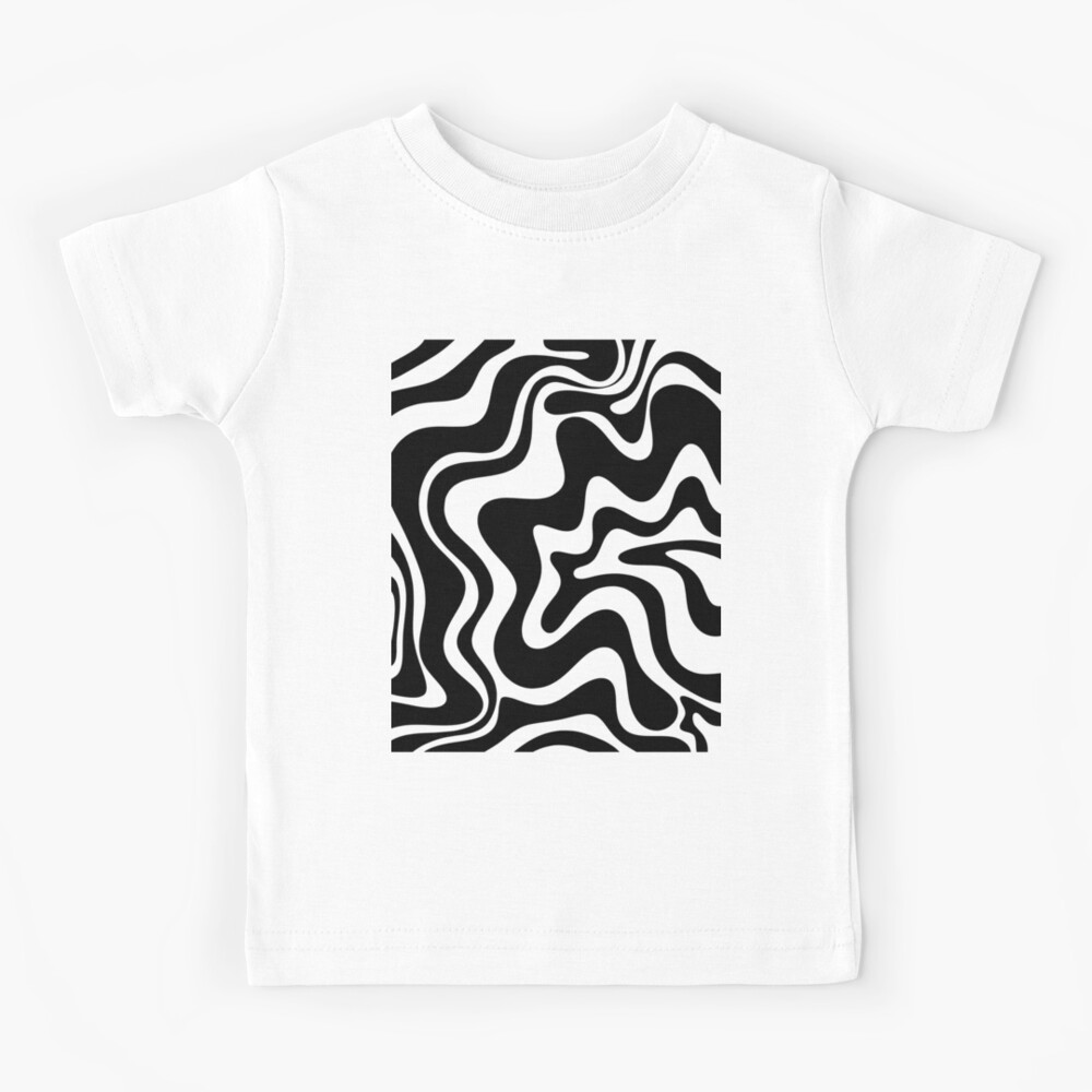 Retro Liquid Swirl Abstract Y2K Pattern in Black and Pink