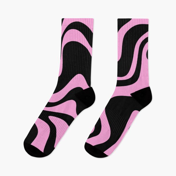 Item preview, Retro Liquid Swirl Abstract Y2K Pattern in Black and Pink designed and sold by kierkegaard.