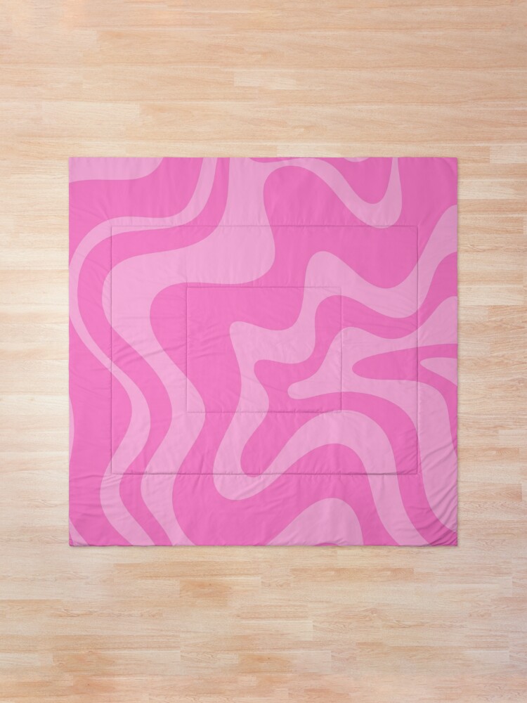 Retro Liquid Swirl Abstract Pattern in Double Y2K Pink Poster by  Kierkegaard Design Studio