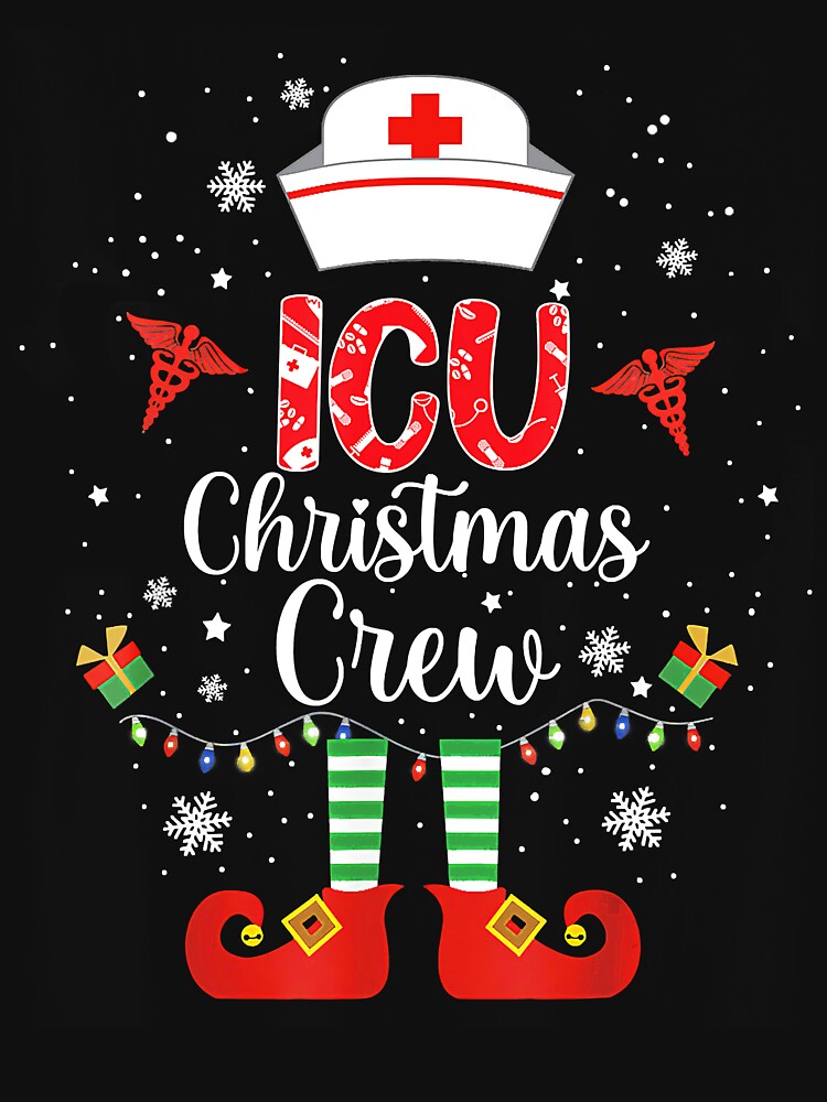 Disover ICU Christmas Nurse Crew Family Group Nursing Xmas Pajama T-Shirt