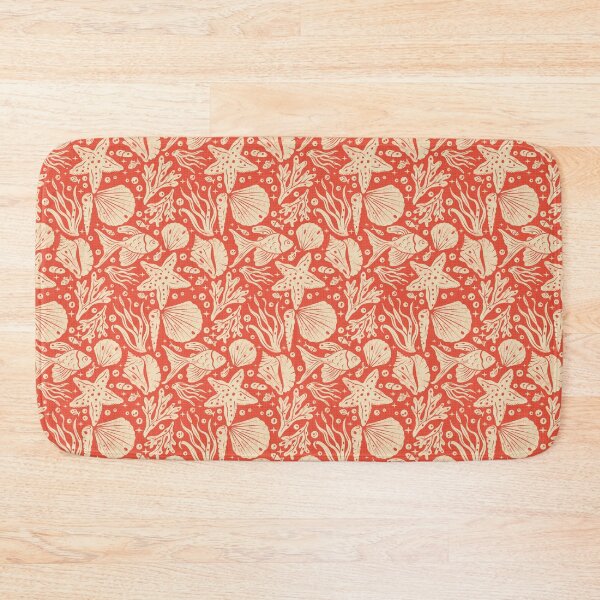 Item preview, Block Printing Sea Life on Red designed and sold by Simplulina.