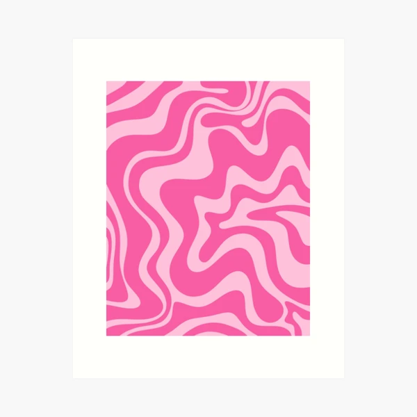 Retro Liquid Swirl Abstract Pattern in Double Y2K Pink Laptop