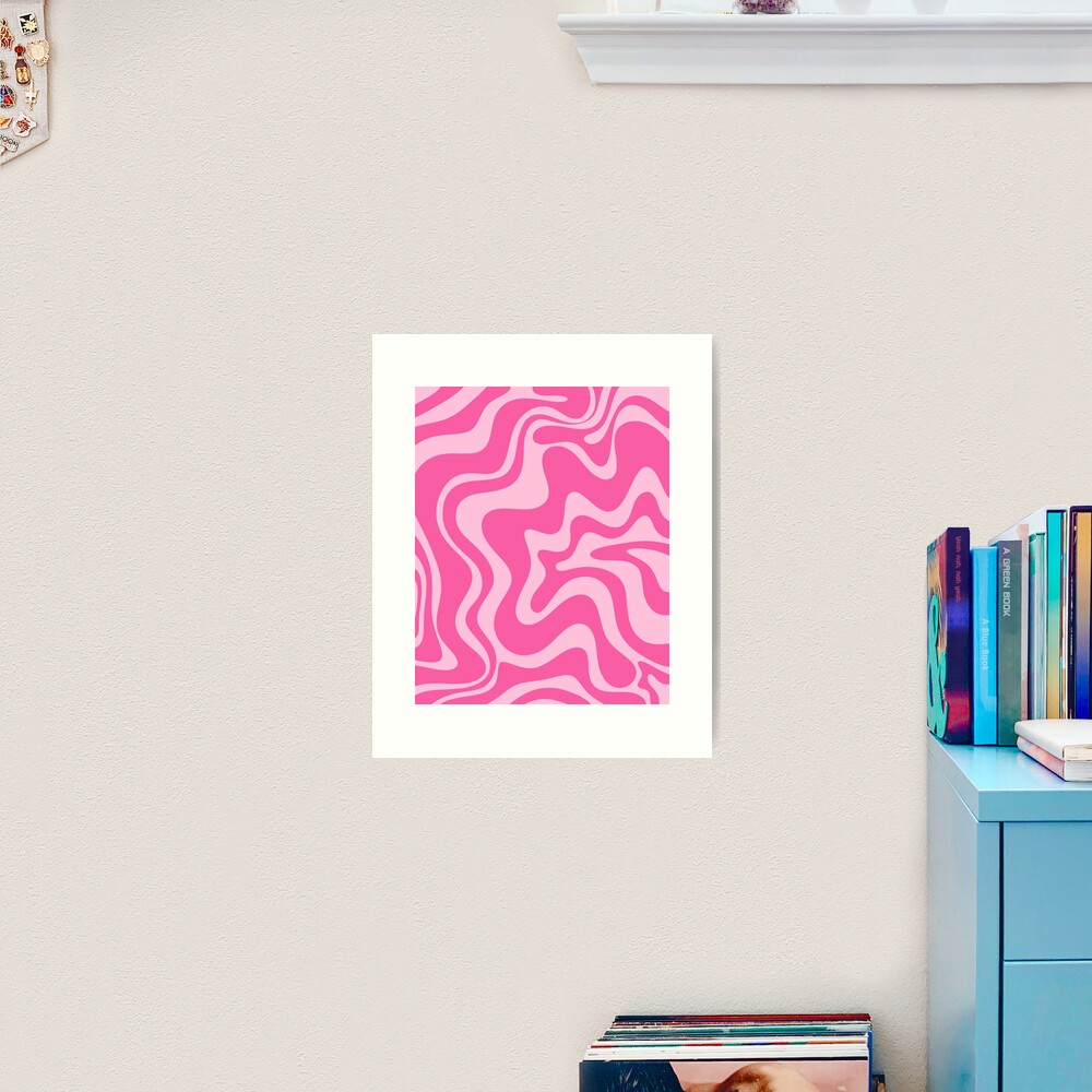 Retro Liquid Swirl Abstract Pattern in Double Y2K Pink Laptop & iPad Skin  by Kierkegaard Design Studio