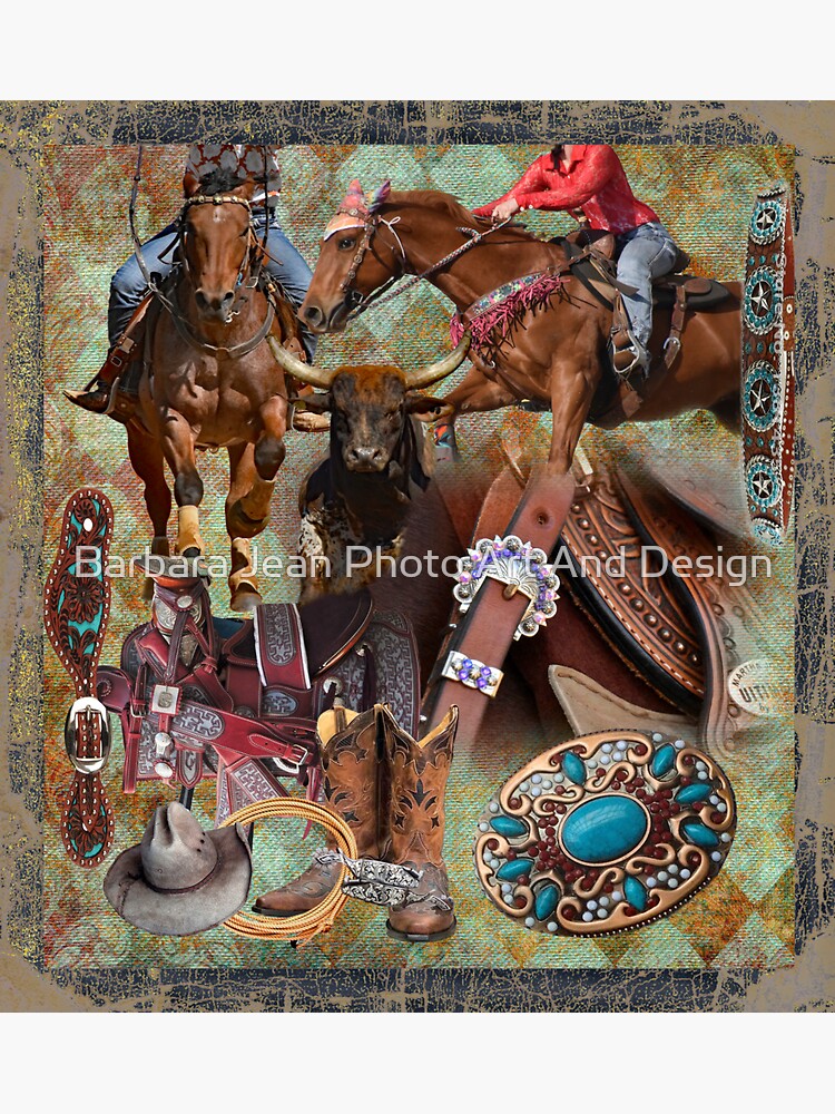 "RODEO, WESTERN THEMED THROW BLANKET " Sticker for Sale by Tinpants