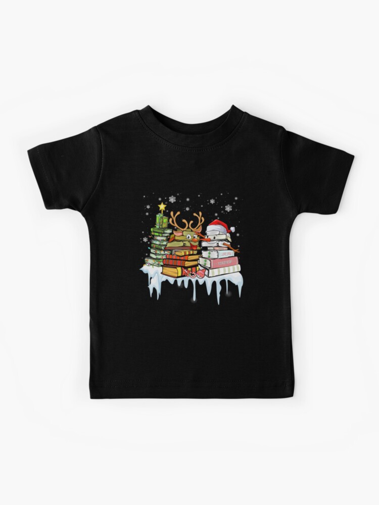 Redbubble Snowman Reindeer Sale Stack T-Shirt Kids Christmas Librarian\