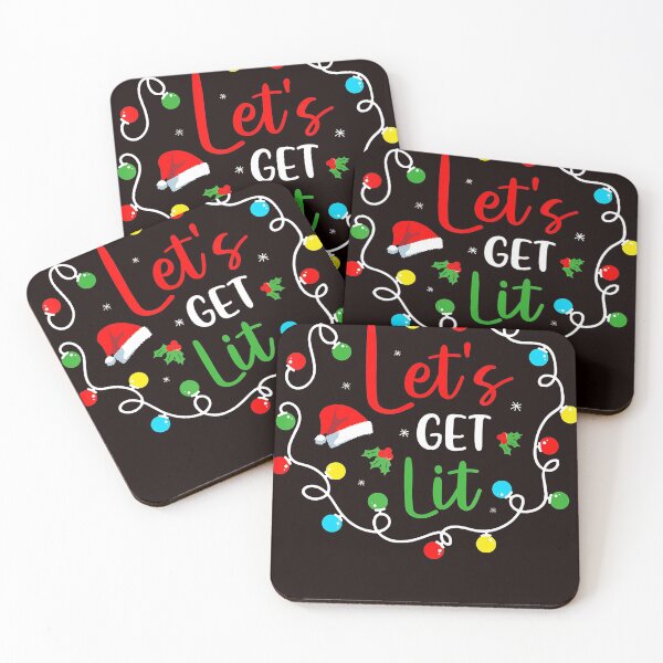 Item preview, Let's Get Lit Funny Christmas Drinking Lights Santa Matching designed and sold by BrandyBare.