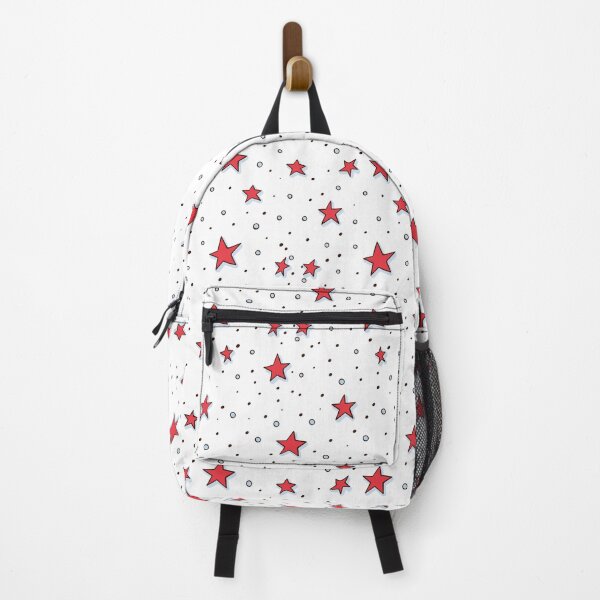 Item preview, Red Stars with Dots on White Seamless Pattern designed and sold by Trinket-Trickster.