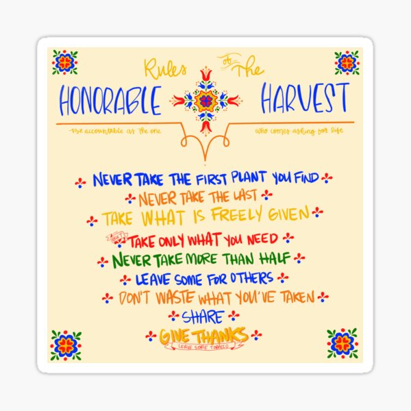Honorable Harvest Square Sticker