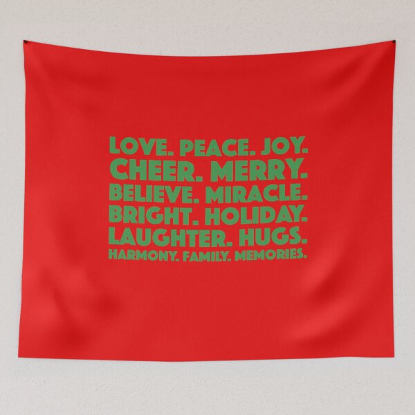 Item preview, Love Peace Joy Cheer Merry Believe Miracle Bright Holiday designed and sold by Capiral Bucketlist.