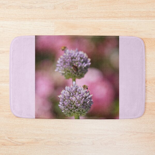 Item preview, Two Garlic Flowers Has Two Bees  designed and sold by Joy Watson - Natural Light Photography .