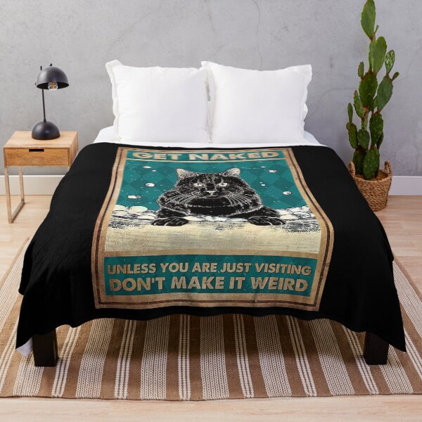 Item preview, Black Cat In Bathroom - Get Naked Unless You Are Just Visiting Don't Make It Weird designed and sold by PaulaSpringArt.