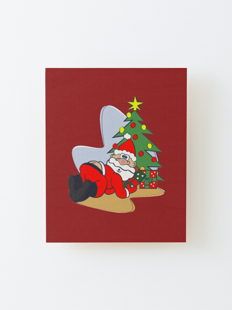 Santa Butt Crack Christmas Mounted Print for Sale by NaturalArt79