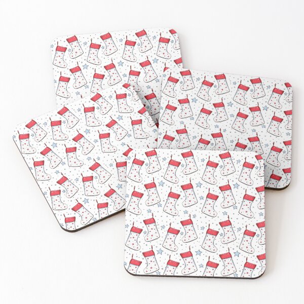 Item preview, Red Star Christmas Stockings with Blue Stars Seamless Pattern designed and sold by Trinket-Trickster.