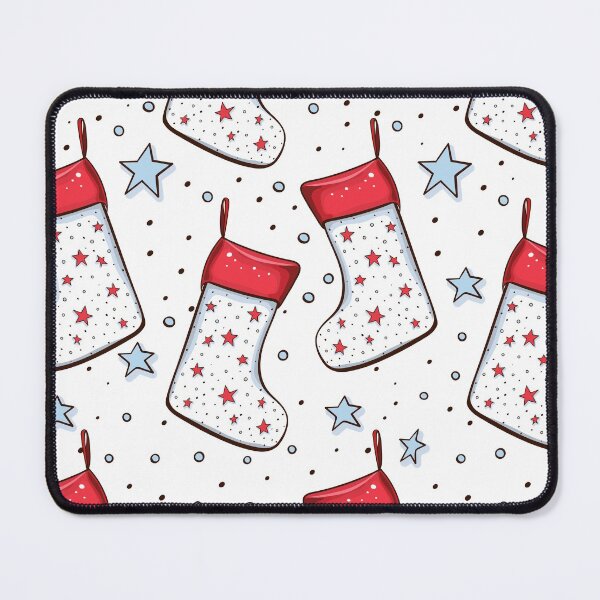 Item preview, Red Star Christmas Stockings with Blue Stars Seamless Pattern designed and sold by Trinket-Trickster.