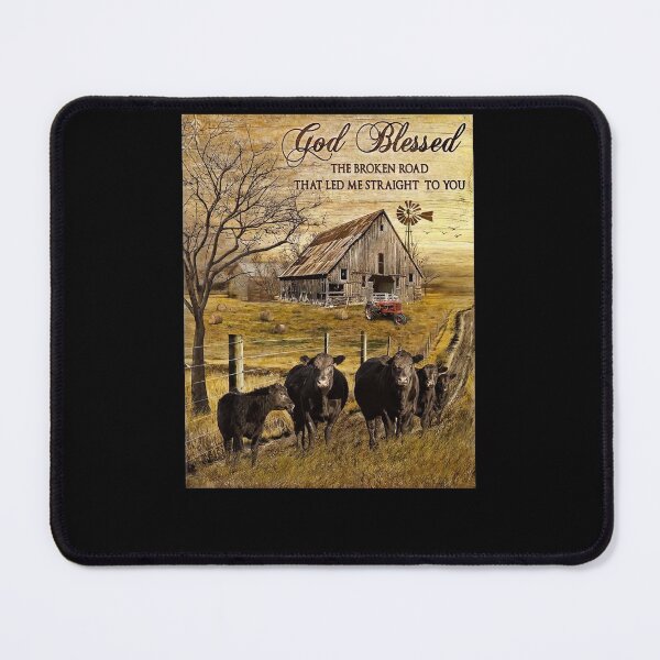 Item preview, God Blesses The Broken Road That Led Me Straight To You - Farm Cow Wall Art designed and sold by HerBertTeee.