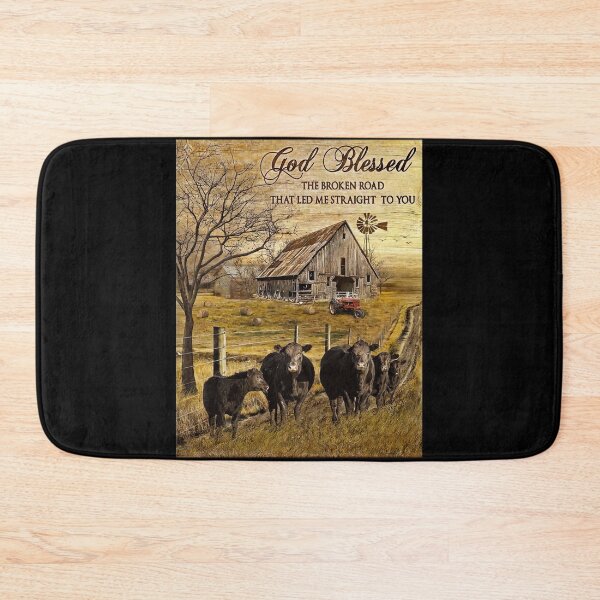 Item preview, God Blesses The Broken Road That Led Me Straight To You - Farm Cow Wall Art designed and sold by HerBertTeee.