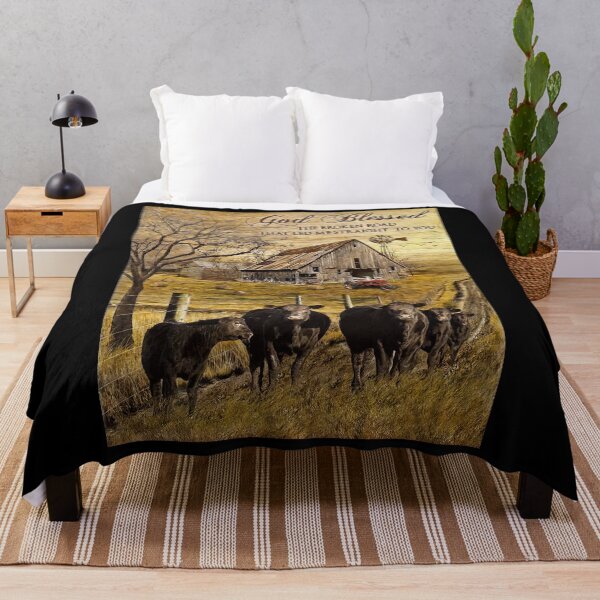 Item preview, God Blesses The Broken Road That Led Me Straight To You - Farm Cow Wall Art designed and sold by HerBertTeee.