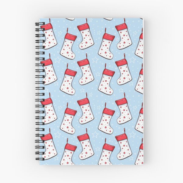 Item preview, Red Star Christmas Stockings Blue Backgroun Seamless Pattern designed and sold by Trinket-Trickster.