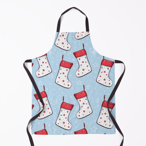 Item preview, Red Star Christmas Stockings Blue Backgroun Seamless Pattern designed and sold by Trinket-Trickster.
