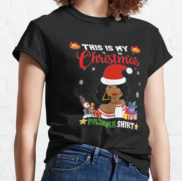 PUSHING BLACK Christmas Blessings Ladies T-Shirt