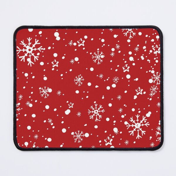 Item preview, Snow on Red Background Seamless Pattern designed and sold by Trinket-Trickster.