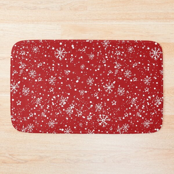 Item preview, Snow on Red Background Seamless Pattern designed and sold by Trinket-Trickster.