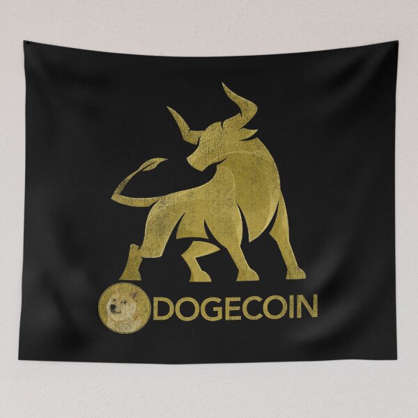 Artikelvorschau, Bullenmarkt Dogecoin DOGE BTC Coin To The Moon Crypto Token Cryptocurrency Blockchain Wallet entworfen und verkauft von AriellaGross.