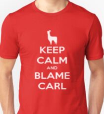 Lamas mit Mützen T-shirt - Behalten Sie Ruhe und Schuld Carl Slim Fit T-Shirt