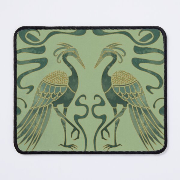 Item preview, Art nouveau crane bird decoration design in jade designed and sold by cat-astro-phe.