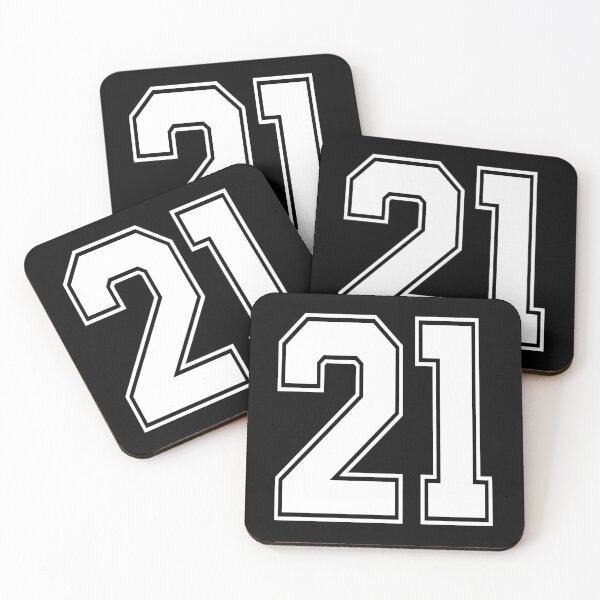 Item preview, 21 American Football Classic Vintage Sport Jersey Number in black number on white background for american football, baseball or basketball designed and sold by Marcin Adrian.