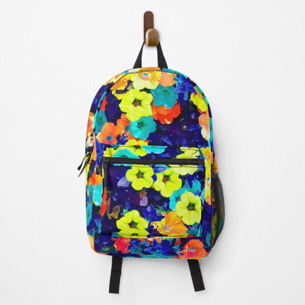 Item preview, Blooming Small Multicolored Blue, Cyan, Yellow and Orange Petunia designed and sold by IraNiva.