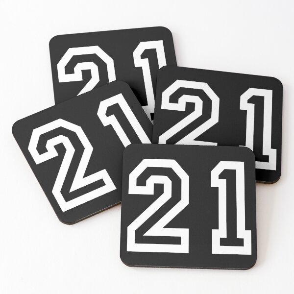 Item preview, 21 American Football Classic Vintage Sport Jersey Number in black number on white background for american football, baseball or basketball designed and sold by Marcin Adrian.