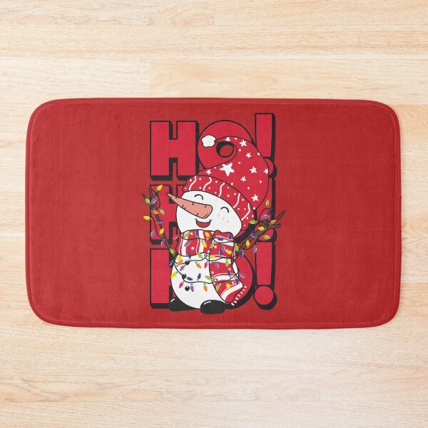 Item preview, Cute and Funny Joyful Snowman Wrapped in Colorful Christmas Lights Wearing Santa Hat HO HO HO designed and sold by zenturtlemerch.