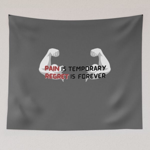 Item preview, Pain is temporary regret is forever, motivational quote for workout and study, inspirational saying, gift for men, gift for women designed and sold by Special-Art1.