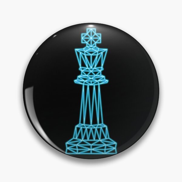 Item preview, Geometric neon blue chess king designed and sold by felinefeelings.