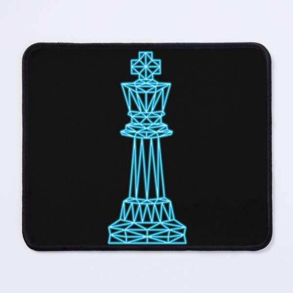 Item preview, Geometric neon blue chess king designed and sold by felinefeelings.
