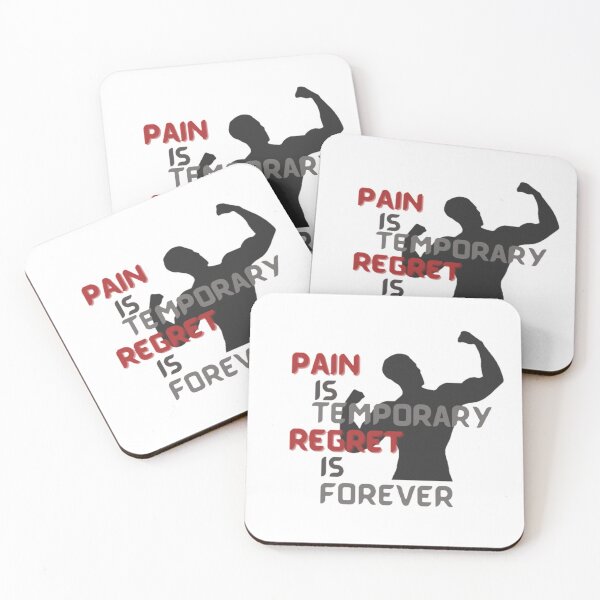 Item preview, Pain is temporary regret is forever, motivational quote for workout and study, inspirational saying, gift for men, gift for women designed and sold by Special-Art1.