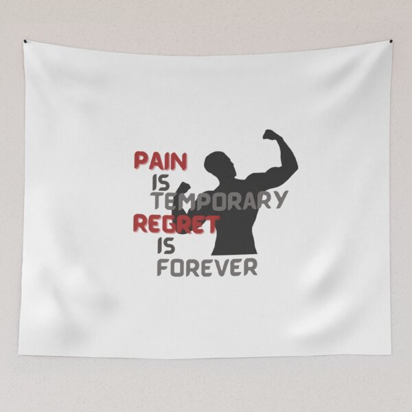 Item preview, Pain is temporary regret is forever, motivational quote for workout and study, inspirational saying, gift for men, gift for women designed and sold by Special-Art1.
